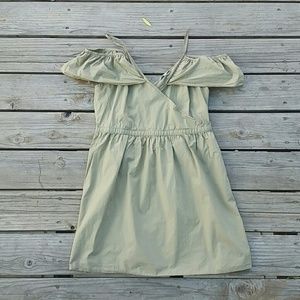 Madewell Cold Shoulder Dress Sz 14 Olive Green